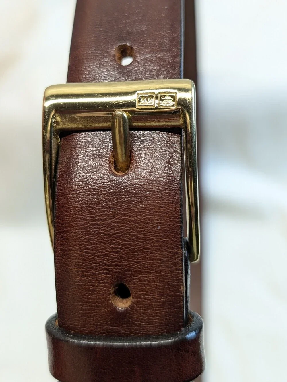 Brooks Brothers VTG Brown Leather Belt Size M with Brass Buckle EUC